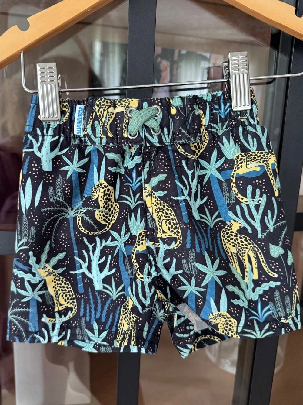 Ruggedbutts Swimming trunks leopard jungle tropical print baby boy